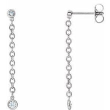 Load image into Gallery viewer, 1/5 CTW Diamond Bezel Set Chain Earrings