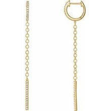 Load image into Gallery viewer, 1/4 CTW Diamond Hinged Hoop Chain Earrings