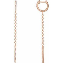 Load image into Gallery viewer, 1/4 CTW Diamond Hinged Hoop Chain Earrings