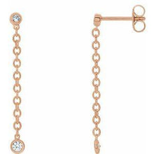 Load image into Gallery viewer, 1/5 CTW Diamond Bezel Set Chain Earrings