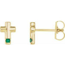 Load image into Gallery viewer, Mozambique Garnet Cross Earrings