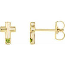Load image into Gallery viewer, Mozambique Garnet Cross Earrings