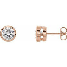 Load image into Gallery viewer, 1 CTW Lab-Grown Diamond Tapered Bezel-Set Stud Earrings