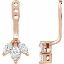 Load image into Gallery viewer, 1/4 CTW Diamond Cluster Front-Back Earring Jackets