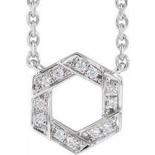 Load image into Gallery viewer, .06 CTW Diamond Geometric 16-18" Necklace