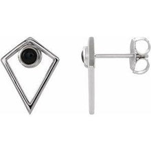 Load image into Gallery viewer, Onyx Cabochon Pyramid Earrings