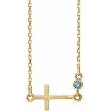 Load image into Gallery viewer, .03 CTW Diamond Sideways Cross 16-18" Necklace