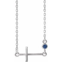Load image into Gallery viewer, .03 CTW Diamond Sideways Cross 16-18" Necklace