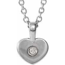 Load image into Gallery viewer, .01 CT Diamond Youth Heart Pendant