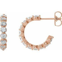 Load image into Gallery viewer, 1 3/8 CTW Diamond Hoop Earrings