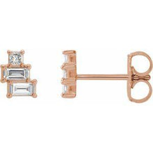 Load image into Gallery viewer, 1/4 CTW Diamond Geometric Cluster Earrings