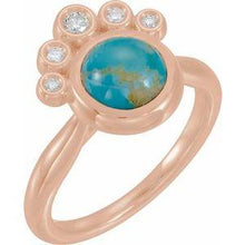 Load image into Gallery viewer, Cabochon Pink Coral & 1/8 CTW Diamond