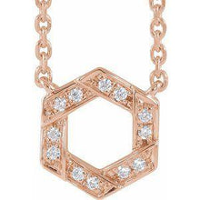 Load image into Gallery viewer, .06 CTW Diamond Geometric 16-18" Necklace