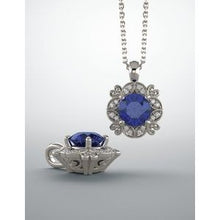 Load image into Gallery viewer, Blue Sapphire & .04 CTW Diamond Pendant