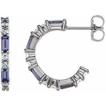 Load image into Gallery viewer, Blue Sapphire & 1/2 CTW Diamond Earrings