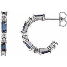 Load image into Gallery viewer, Blue Sapphire & 1/2 CTW Diamond Earrings