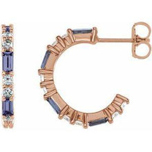 Load image into Gallery viewer, Blue Sapphire & 1/2 CTW Diamond Earrings