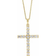 Load image into Gallery viewer, 14K White 1/8 CTW Natural Diamond Cross 18" Necklace