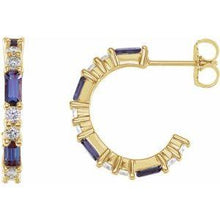 Load image into Gallery viewer, Blue Sapphire & 1/2 CTW Diamond Earrings