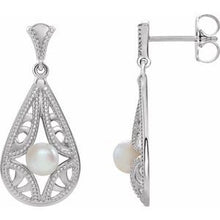 Load image into Gallery viewer, Freshwater Cultured Pearl Vintage-Inspired Earrings