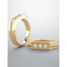 Load image into Gallery viewer, 2 mm Round 1/10 CTW Diamond Men's Ring