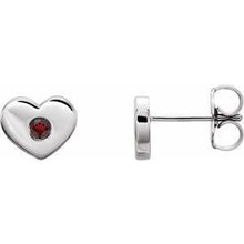 Load image into Gallery viewer, Mozambique Garnet Heart Earrings