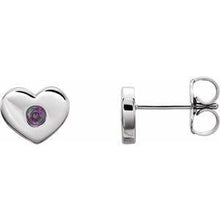 Load image into Gallery viewer, Mozambique Garnet Heart Earrings