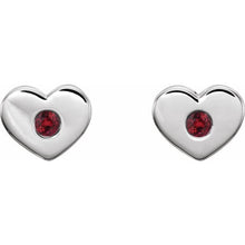 Load image into Gallery viewer, Mozambique Garnet Heart Earrings