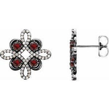 Load image into Gallery viewer, Ruby & 1/4 CTW Diamond Earrings