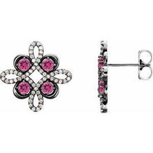 Load image into Gallery viewer, Ruby & 1/4 CTW Diamond Earrings