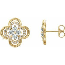 Load image into Gallery viewer, 1/4 CTW Diamond Clover Earrings
