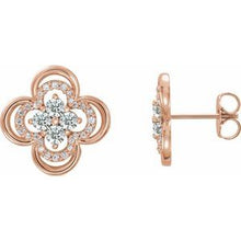 Load image into Gallery viewer, 1/4 CTW Diamond Clover Earrings