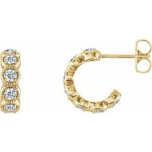 Load image into Gallery viewer, 7/8 CTW Diamond Hoop Earrings