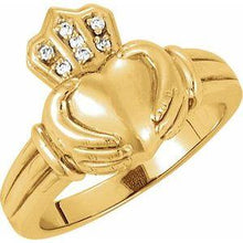 Load image into Gallery viewer, Ladies .03 CTW Diamond Claddagh Ring