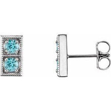 Load image into Gallery viewer, Aquamarine Two-Stone Earrings