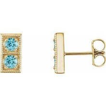 Load image into Gallery viewer, Aquamarine Two-Stone Earrings
