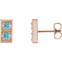 Load image into Gallery viewer, Aquamarine Two-Stone Earrings
