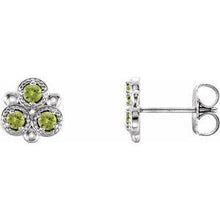 Load image into Gallery viewer, Aquamarine Three-Stone Earrings
