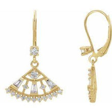 Load image into Gallery viewer, 3/4 CTW Diamond Lever Back Fan Earrings