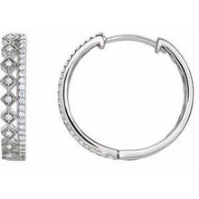 Load image into Gallery viewer, 1/4 CTW Diamond Geometric Hoop Earrings