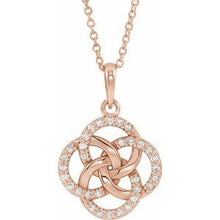 Load image into Gallery viewer, 1/8 CTW Diamond Five-Fold Celtic Necklace