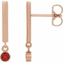 Load image into Gallery viewer, Chatham® Lab-Created Alexandrite Bar Earrings