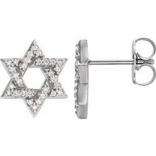 Load image into Gallery viewer, 1/8 CTW Diamond Star of David Earrings