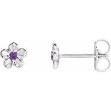 Load image into Gallery viewer, Youth Imitation December Birthstone Flower Earrings