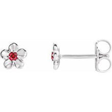 Load image into Gallery viewer, Youth Imitation December Birthstone Flower Earrings
