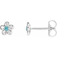 Load image into Gallery viewer, Youth Imitation December Birthstone Flower Earrings