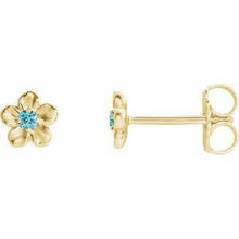 Load image into Gallery viewer, Youth Imitation December Birthstone Flower Earrings