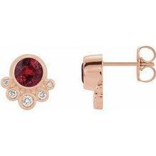 Load image into Gallery viewer, Mozambique Garnet & 1/8 CTW Diamond Earrings