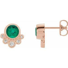 Load image into Gallery viewer, Mozambique Garnet & 1/8 CTW Diamond Earrings