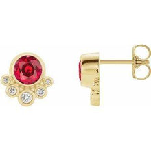 Load image into Gallery viewer, Mozambique Garnet & 1/8 CTW Diamond Earrings
